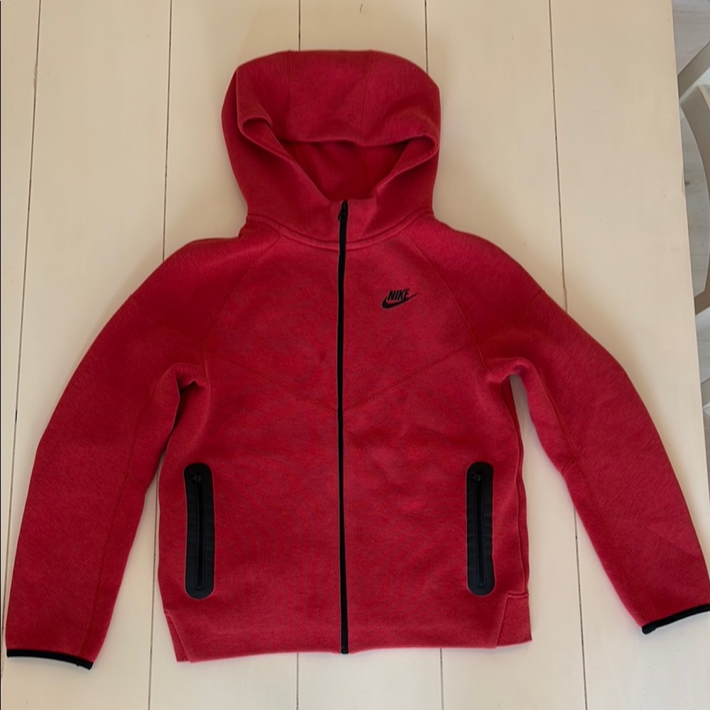 Nike Tech Red Sporty Fleece Hoodie